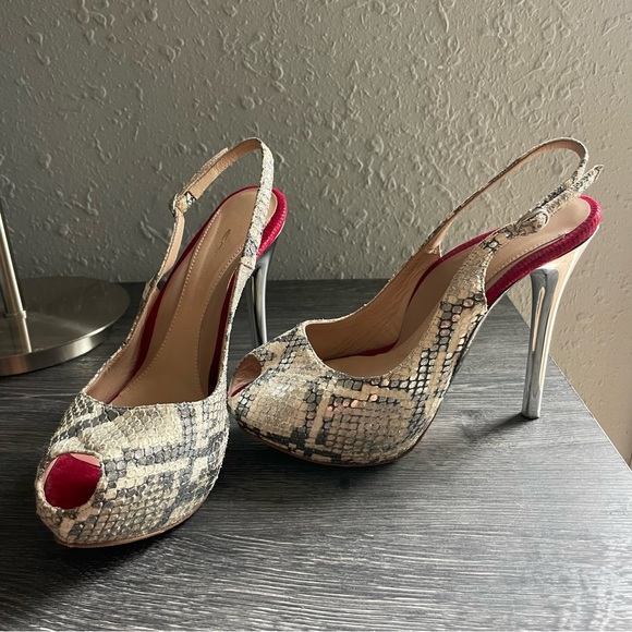 Enrico Cuini Slingback Snake Platforms - Picture 5 of 16